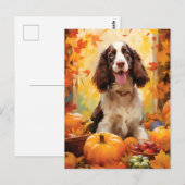 Springer Spaniel Herbst Thanksgiving Postkarte (Vorne/Hinten)
