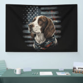 Springer Spaniel Hund Amerikanische Flagge Banner (Messe)