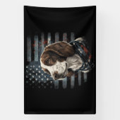 Springer Spaniel Hund Amerikanische Flagge Banner (Vertikal)