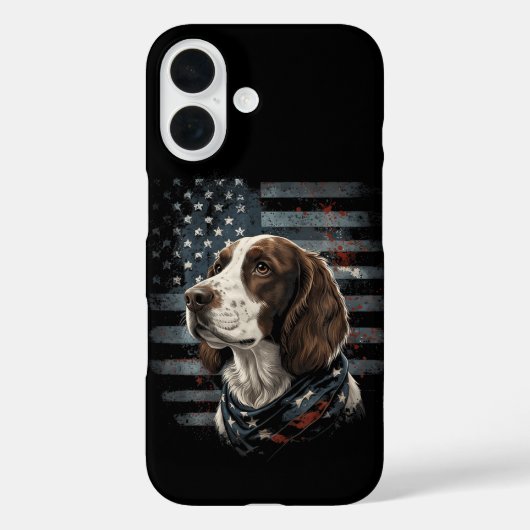 Springer Spaniel Hund Amerikanische Flagge Case-Mate iPhone Hülle (Rückseite)