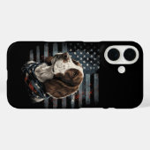 Springer Spaniel Hund Amerikanische Flagge Case-Mate iPhone Hülle (Rückseite (Horizontal))