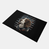 Springer Spaniel Hund Amerikanische Flagge Fußmatte (Schrägansicht)