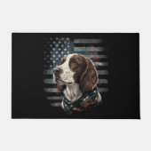 Springer Spaniel Hund Amerikanische Flagge Fußmatte (Vorderseite)