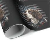 Springer Spaniel Hund Amerikanische Flagge Geschenkpapier (Rolleneckpunkt)