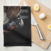 Springer Spaniel Hund Amerikanische Flagge Geschirrtuch (Viertel Falte)