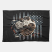 Springer Spaniel Hund Amerikanische Flagge Geschirrtuch (Horizontal)