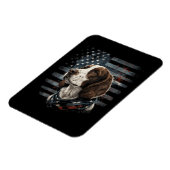 Springer Spaniel Hund Amerikanische Flagge Magnet (Linke Seite)