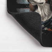 Springer Spaniel Hund Amerikanische Flagge Mousepad (Ecke)