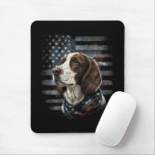 Springer Spaniel Hund Amerikanische Flagge Mousepad (Mit Mouse)