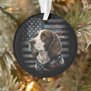 Springer Spaniel Hund Amerikanische Flagge Ornament