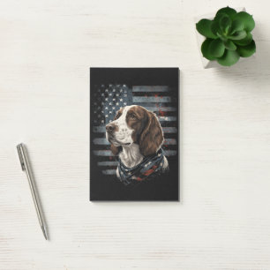 Springer Spaniel Hund Amerikanische Flagge Post-it Klebezettel