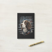 Springer Spaniel Hund Amerikanische Flagge Post-it Klebezettel (Auf Schreibtisch)