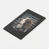 Springer Spaniel Hund Amerikanische Flagge Post-it Klebezettel (angewinkelt)