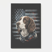 Springer Spaniel Hund Amerikanische Flagge Post-it Klebezettel (Vorderseite)