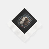 Springer Spaniel Hund Amerikanische Flagge Serviette (Ecke)