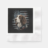 Springer Spaniel Hund Amerikanische Flagge Serviette (Vorderseite)