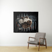 Springer Spaniel Hund Amerikanische Flagge Wandteppich (Beispiel (Horizontal))