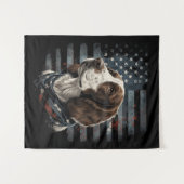Springer Spaniel Hund Amerikanische Flagge Wandteppich (Vorderseite (Horizontal))