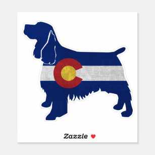 Springer Spaniel Hund Breed Colorado Flag Aufkleber