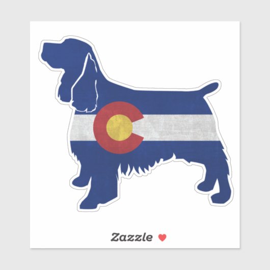 Springer Spaniel Hund Breed Colorado Flag Aufkleber (Blatt)