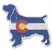 Springer Spaniel Hund Breed Colorado Flag Aufkleber (Vorderseite)