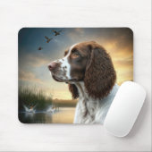 Springer Spaniel Hund durch einen Ententeich Mousepad (Mit Mouse)