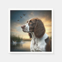 Springer Spaniel Hund durch einen Ententeich