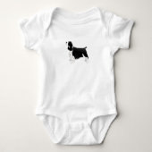 Springer Spaniel Hund Grundzucht Silhouette Black Baby Strampler (Vorderseite)