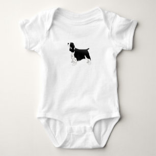 Springer Spaniel Hund Grundzucht Silhouette Black Baby Strampler