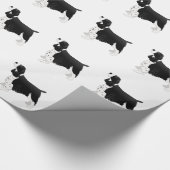 Springer Spaniel Hund Grundzucht Silhouette Black Geschenkpapier (Ecke)
