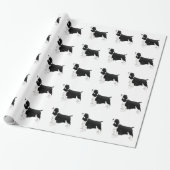Springer Spaniel Hund Grundzucht Silhouette Black Geschenkpapier (Ungerollt)