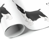 Springer Spaniel Hund Grundzucht Silhouette Black Geschenkpapier (Rolleneckpunkt)