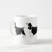 Springer Spaniel Hund Grundzucht Silhouette Black Kaffeetasse (Vorderseite Links)