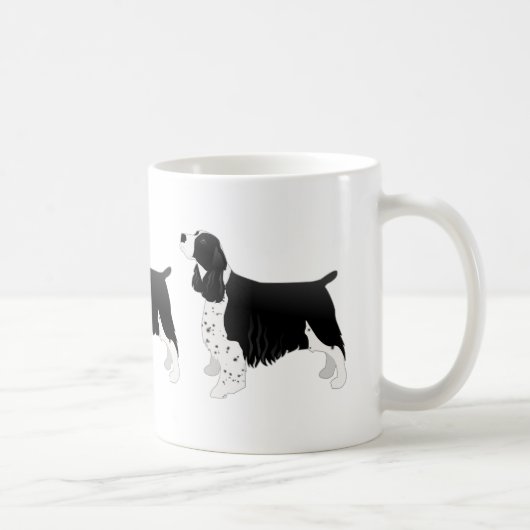 Springer Spaniel Hund Grundzucht Silhouette Black Kaffeetasse (Rechts)