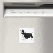 Springer Spaniel Hund Grundzucht Silhouette Black Magnet (In Situ (Geschirrspüler))