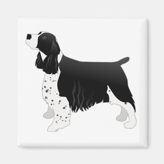 Springer Spaniel Hund Grundzucht Silhouette Black Magnet (Vorne)
