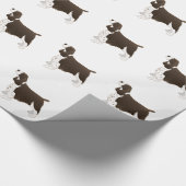 Springer Spaniel Hund Grundzucht Silhouette Brown Geschenkpapier (Ecke)