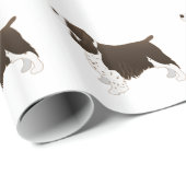 Springer Spaniel Hund Grundzucht Silhouette Brown Geschenkpapier (Rolleneckpunkt)