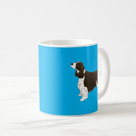 Springer Spaniel Hund Grundzucht Silhouette Brown Kaffeetasse (VorderseiteRechts)