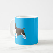 Springer Spaniel Hund Grundzucht Silhouette Brown Kaffeetasse (Vorderseite Links)