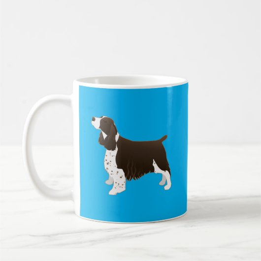 Springer Spaniel Hund Grundzucht Silhouette Brown Kaffeetasse (Links)