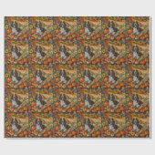 Springer Spaniel Hund Herbsternte Erntedank Geschenkpapier (Flach)