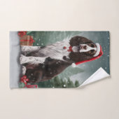 Springer Spaniel Hund in Schneeweihen Badhandtuch Set (Handtuch)