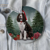 Springer Spaniel Hund in Schneeweihen Button (Beispiel)