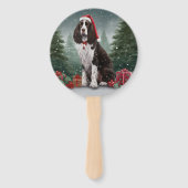 Springer Spaniel Hund in Schneeweihen Fächer (Rückseite)