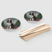 Springer Spaniel Hund in Schneeweihen Fächer (Non-assembled)