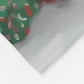 Springer Spaniel Hund in Schneeweihen Fleecedecke (Ecke)