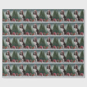 Springer Spaniel Hund in Schneeweihen Geschenkpapier (Flach)
