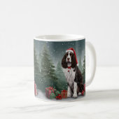 Springer Spaniel Hund in Schneeweihen Kaffeetasse (VorderseiteRechts)