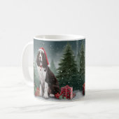 Springer Spaniel Hund in Schneeweihen Kaffeetasse (Vorderseite Links)